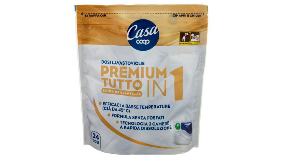 Dosi Lavastoviglie Premium Tutto In Extra Brillantezza 24 Dosi 300 G