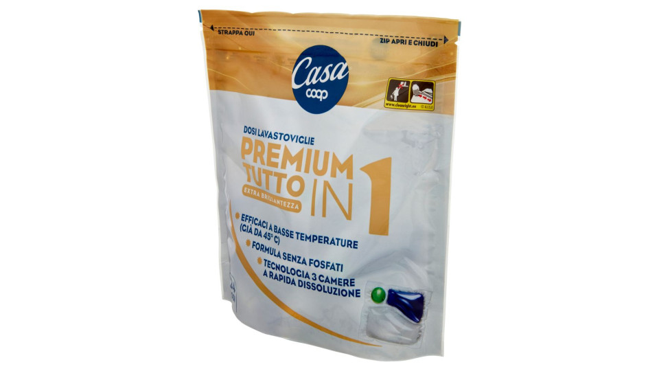 Dosi Lavastoviglie Premium Tutto In Extra Brillantezza 24 Dosi 300 G