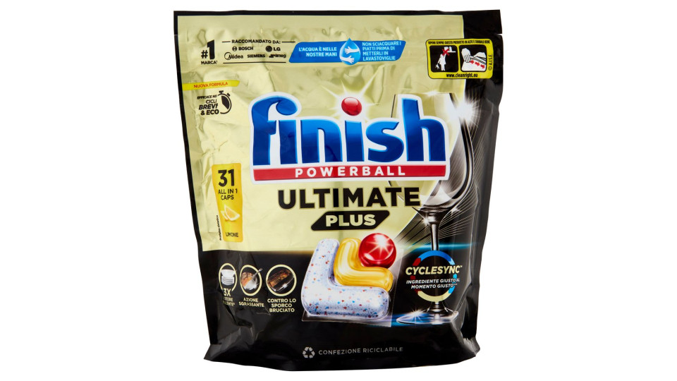 Finish Ultimate Plus Limone Pastiglie Lavastoviglie 31 Lavaggi 378,2 G