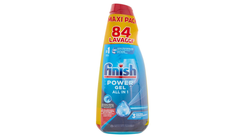 Finish Power Gel Fresh 2 X 42 Lavaggi Liquido Lavastoviglie 2 X 940 Ml