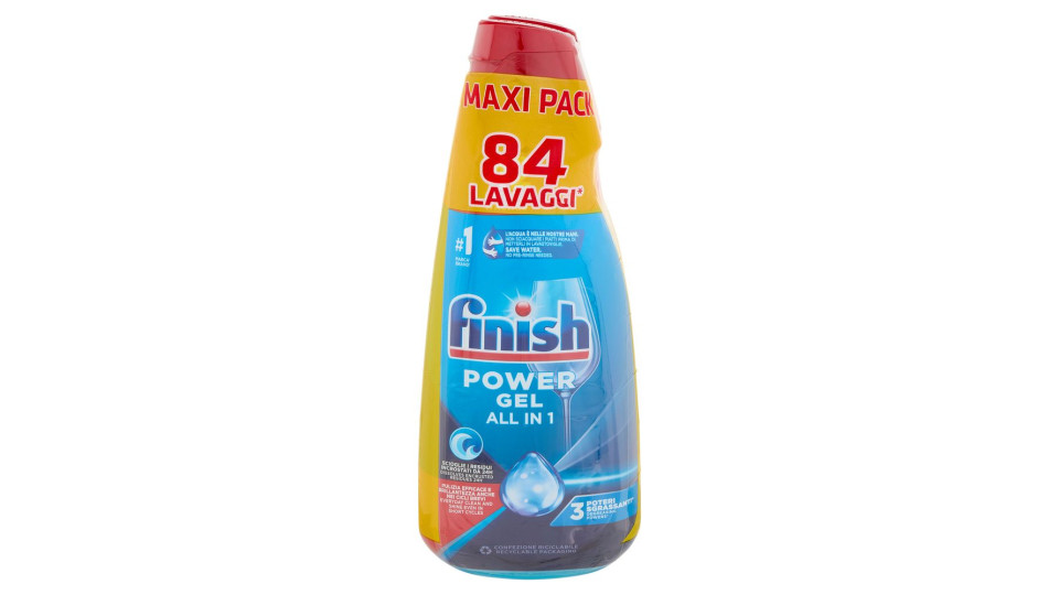 Finish Power Gel Fresh 2 X 42 Lavaggi Liquido Lavastoviglie 2 X 940 Ml