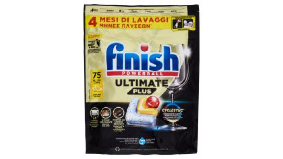 Finish Ultimate Plus Limone Pastiglie Lavastoviglie 75 Lavaggi 915 G