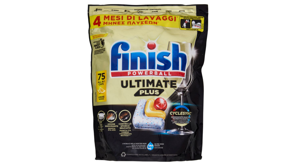 Finish Ultimate Plus Limone Pastiglie Lavastoviglie 75 Lavaggi 915 G