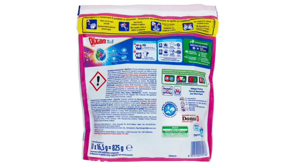Dixan Discs Color 50pz (825g)