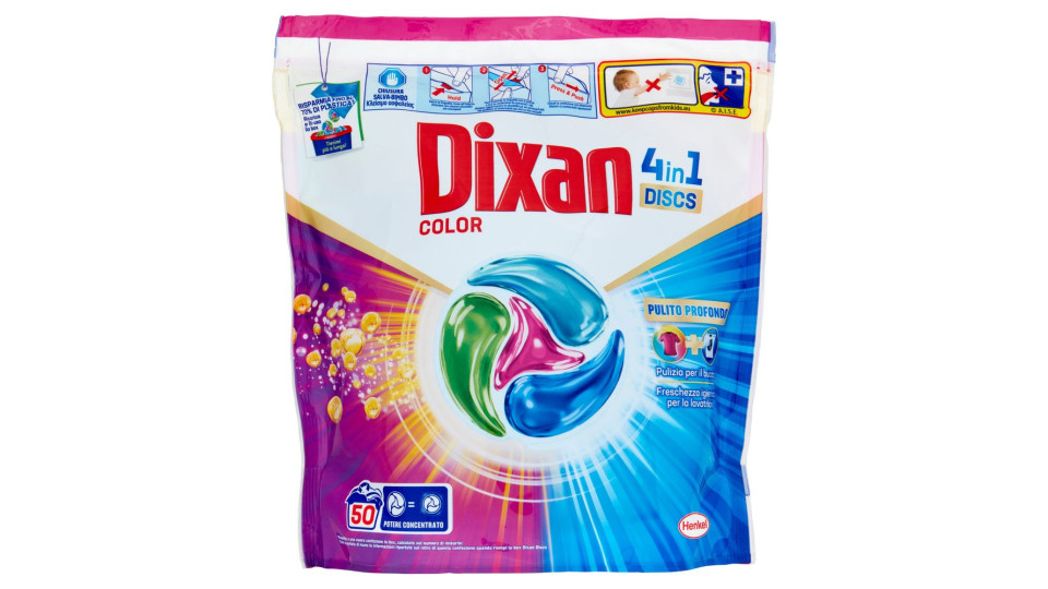 Dixan Discs Color 50pz (825g)