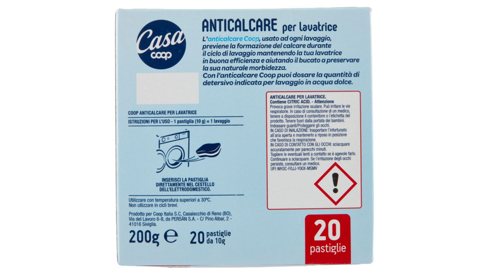 Anticalcare Per Lavatrice 20 X 10 G
