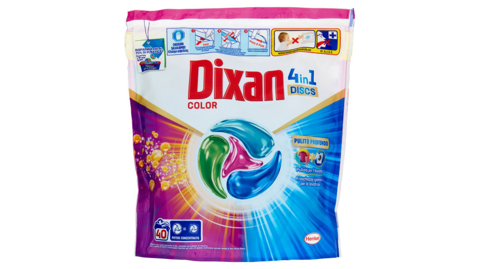 Dixan Discs Color 40pz (660g)