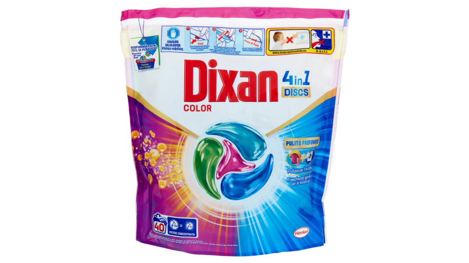 Dixan Discs Color 40pz (660g)