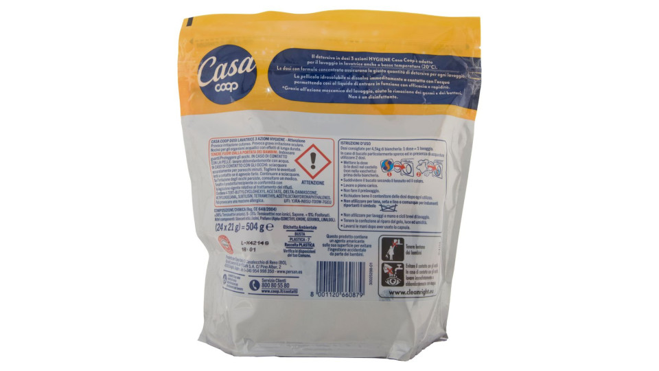 Dosi Lavatrice 3 Azioni Hygiene 24 X 21 G