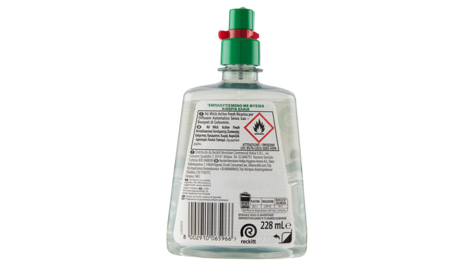 Air Wick Active Fresh Ricarica Per Diffusore Automatico Gelsomino Profumatore Per Ambiente 228 Ml