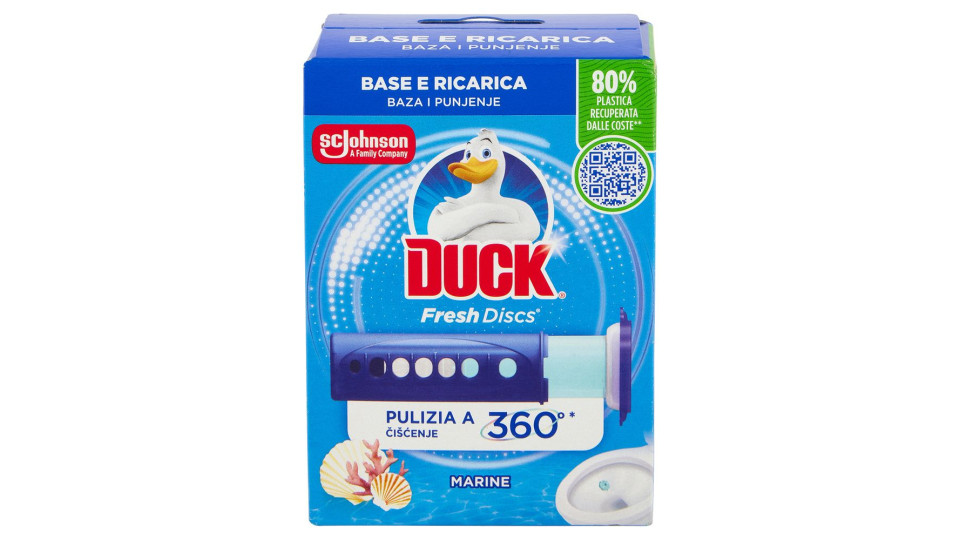 Duck Fresh Discs - Base Per Dischi Gel Igienizzanti Wc, Fragranza Blu 36ml