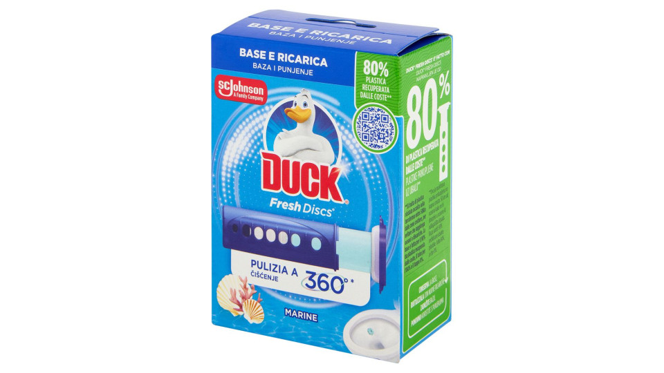 Duck Fresh Discs - Base Per Dischi Gel Igienizzanti Wc, Fragranza Blu 36ml