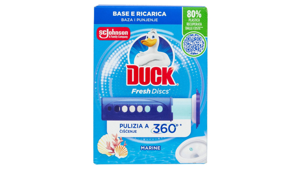 Duck Fresh Discs - Base Per Dischi Gel Igienizzanti Wc, Fragranza Blu 36ml