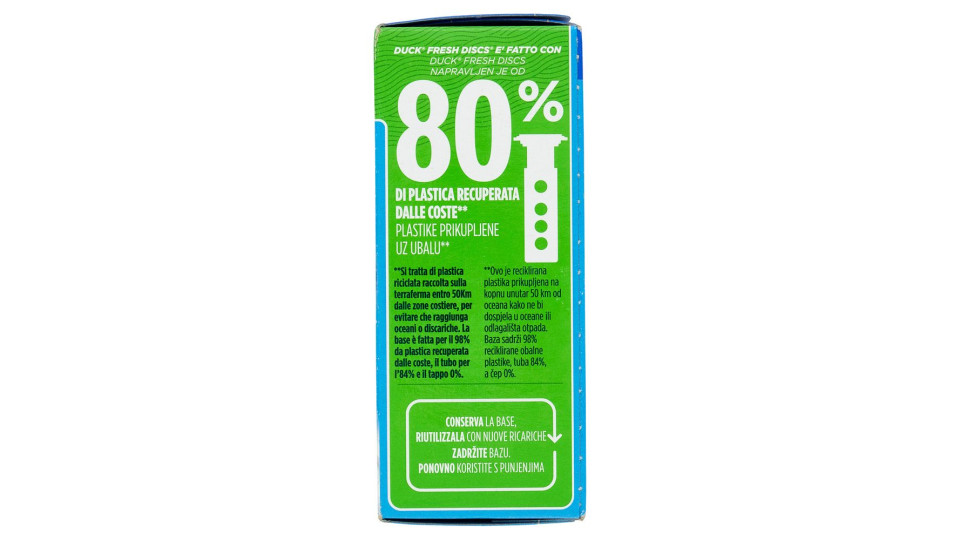 Duck Fresh Discs - Base Per Dischi Gel Igienizzanti Wc, Fragranza Blu 36ml