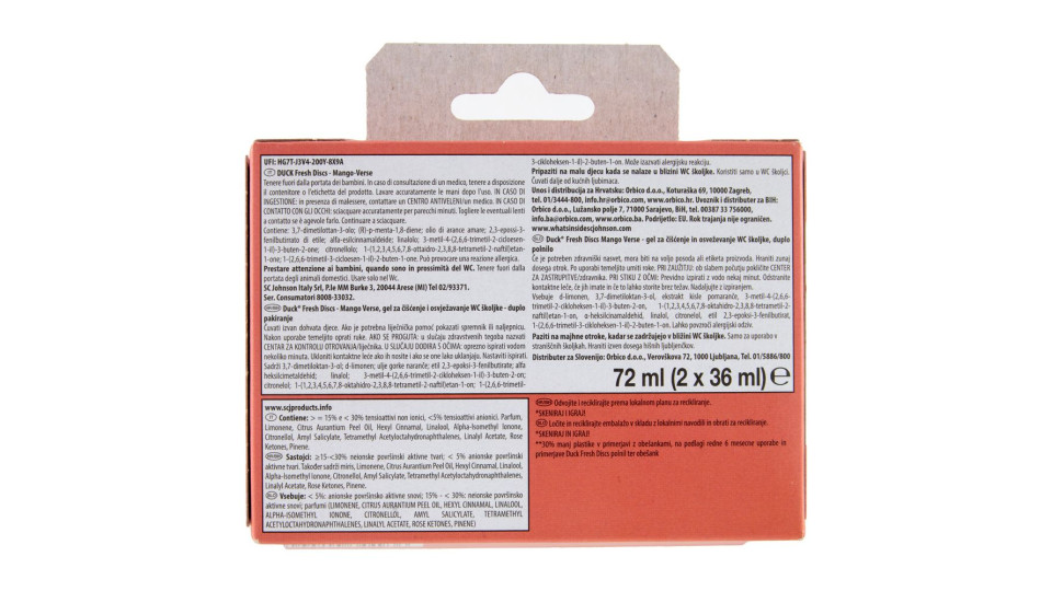 Duck Fresh Discs - Doppia Ricarica, Fragranza Blu 2 X 36ml