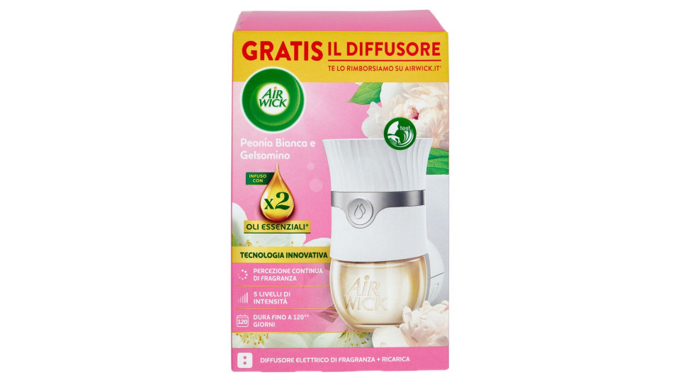 Air Wick Diffusore Di Fragranza Con Oli Essenziali Peonia Bianca E Gelsomino 19 Ml
