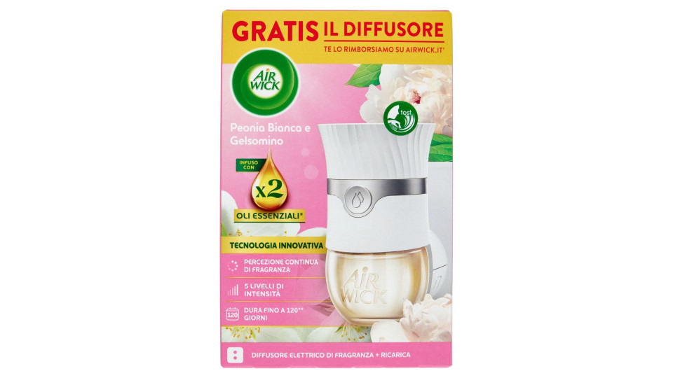 Air Wick Diffusore Di Fragranza Con Oli Essenziali Peonia Bianca E Gelsomino 19 Ml