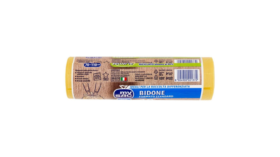 My Sac Giallo Eco Secco Bidone Formato Standard 70x110cm Sacchi 10 Pz