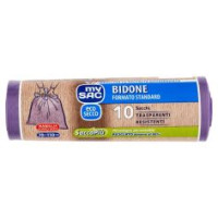 My Sac Viola Eco Secco Bidone Formato Standard 70x110cm Sacchi 10 Pz