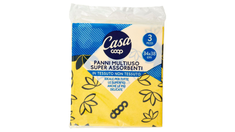Panni Multiuso Super Assorbenti In Tessuto Non Tessuto 34x38 Cm 3 Pz