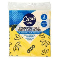 Panni Multiuso Super Assorbenti In Tessuto Non Tessuto 34x38 Cm 3 Pz