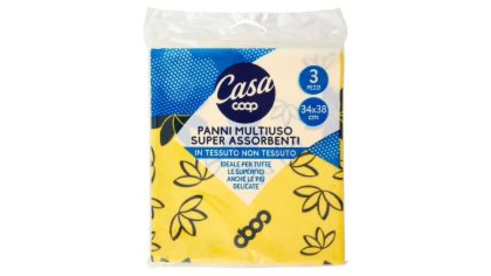 Panni Multiuso Super Assorbenti In Tessuto Non Tessuto 34x38 Cm 3 Pz