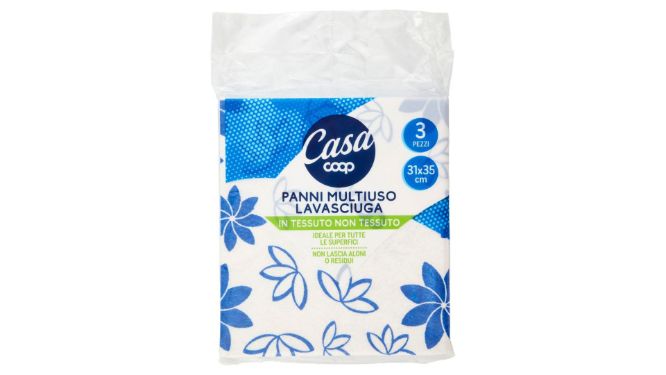 Panni Multiuso Lavasciuga In Tessuto Non Tessuto 31x35 Cm 3 Pz