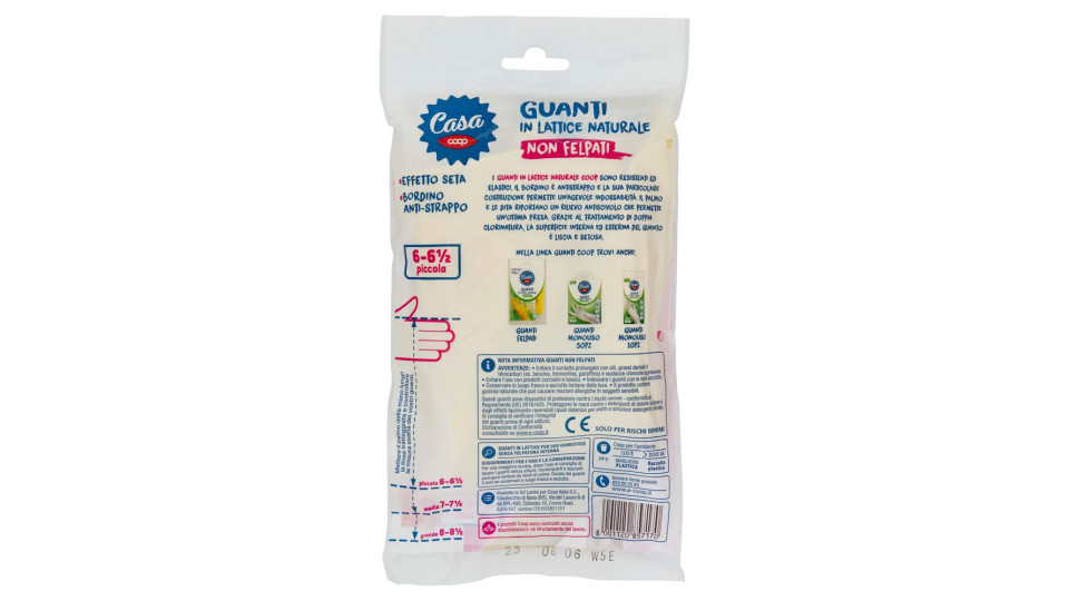 Guanti In Lattice Naturale Non Felpati 6-6½ Piccola