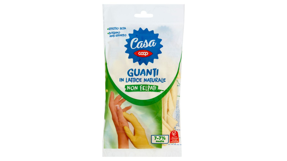 Guanti In Lattice Naturale Non Felpati 7-7½ Media
