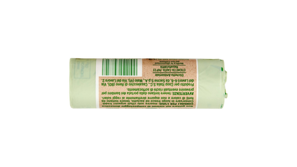 Sacchi Per Rifiuti Organici Compostabili* Normali 35x42cm 6,5 Litri 15 Pz