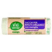 Sacchi Per Rifiuti Organici Con Maniglia Compostabili* Medi 42x60cm 15 Litri 15 Pz