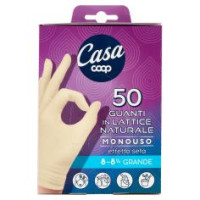 Guanti In Lattice Naturale Monouso 8-8½ Grande 50 Pz