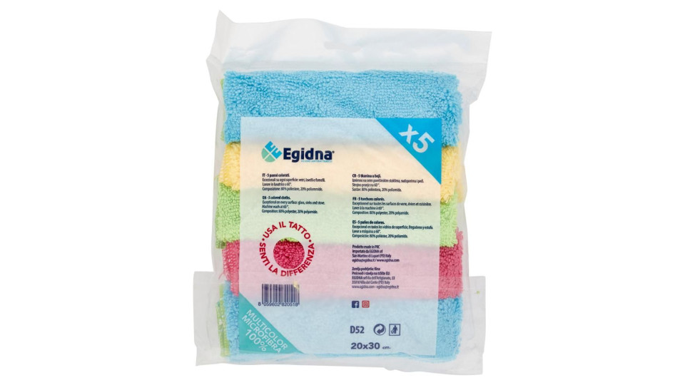 Egidna Panni Multicolor Microfibra 100% 5 Pz