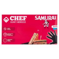 Samurài Chef Guanti Monouso Taglia M Nitrile Senza Polvere 100 Pz