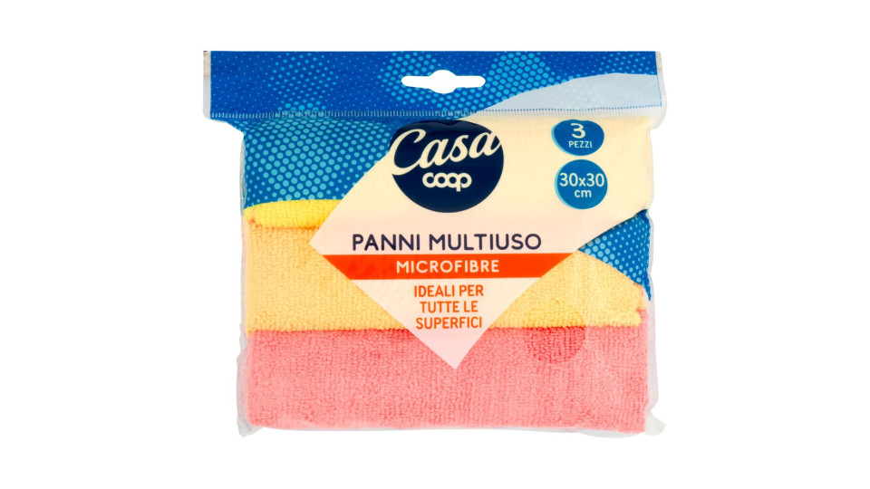 Panni Multiuso Microfibre 30x30 Cm 3 Pz