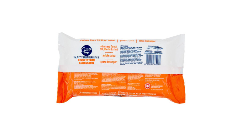 Salviette Multisuperficie Disinfettanti Sgrassanti 60 Pz