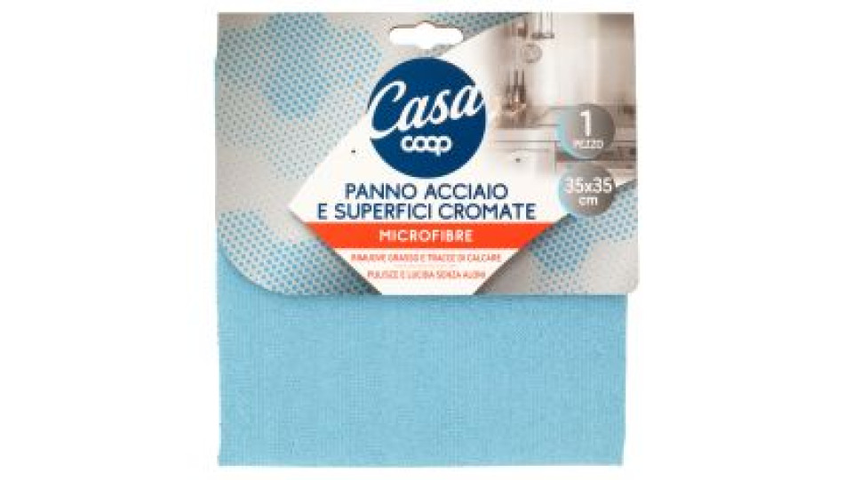 Panno Acciaio E Superfici Cromate Microfibre 35x35 Cm 1 Pz