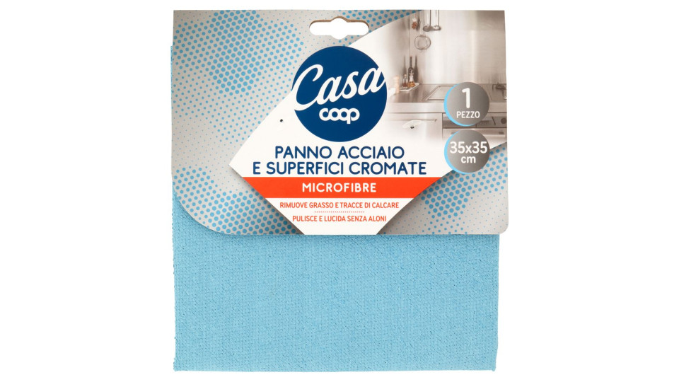 Panno Acciaio E Superfici Cromate Microfibre 35x35 Cm 1 Pz