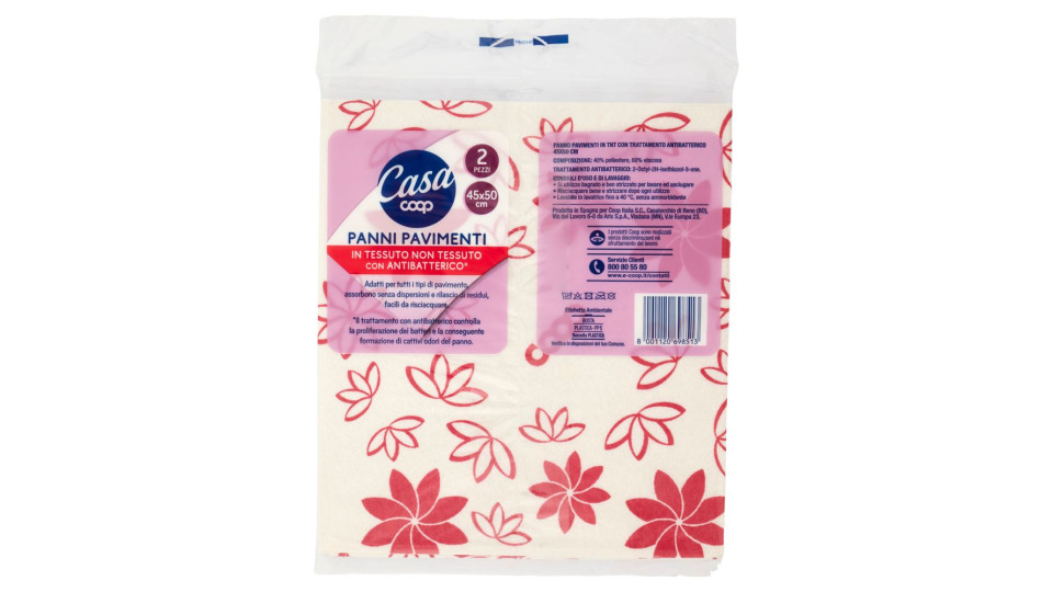 Panni Pavimenti In Tessuto Non Tessuto Con Antibatterico* 45x50 Cm 2 Pz