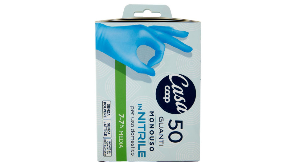 Guanti Monouso In Nitrile 7-7½ Media 50 Pz