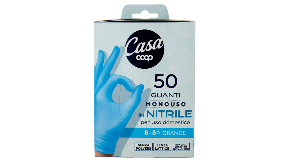 Guanti Monouso In Nitrile 8-8½ Grande 50 Pz