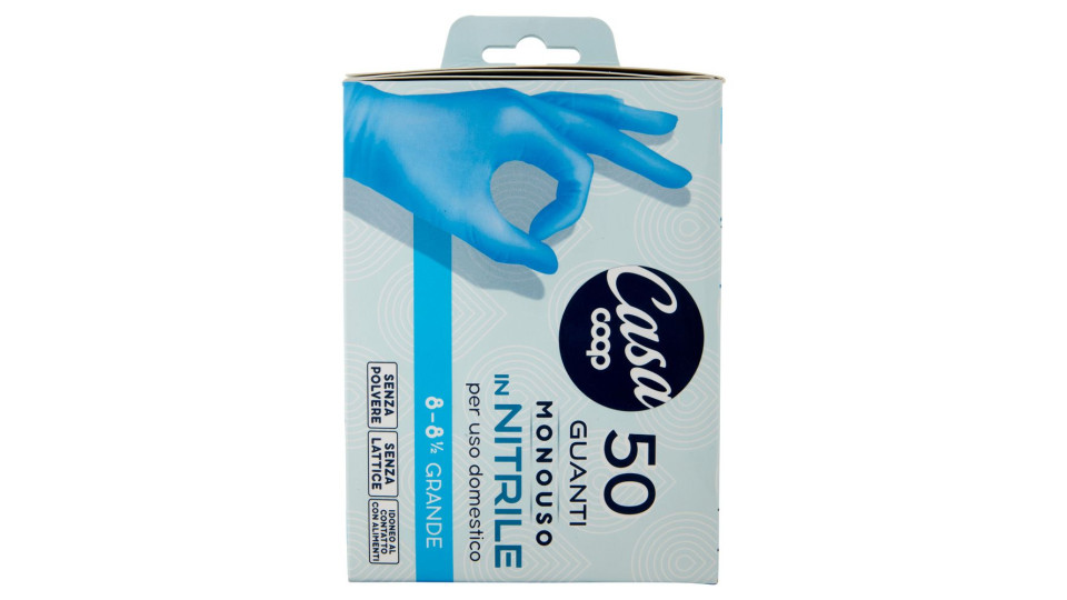 Guanti Monouso In Nitrile 8-8½ Grande 50 Pz