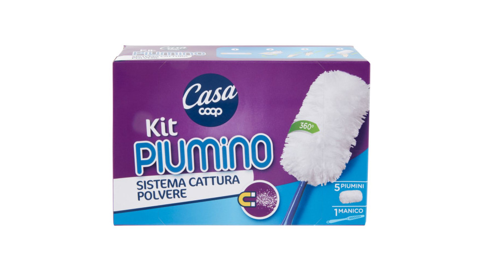 Kit Piumino Sistema Cattura Polvere 5 Piumini - 1 Manico