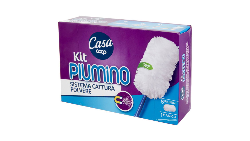 Kit Piumino Sistema Cattura Polvere 5 Piumini - 1 Manico