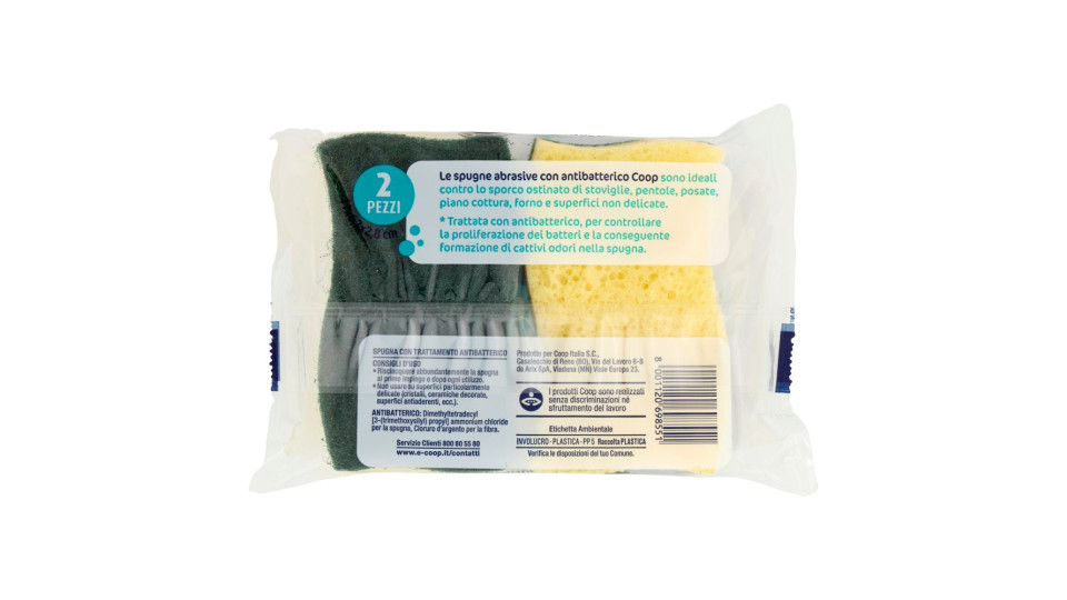 Spugne Abrasive Con Antibatterico* 11x6,7x2,8 Cm 2 Pz