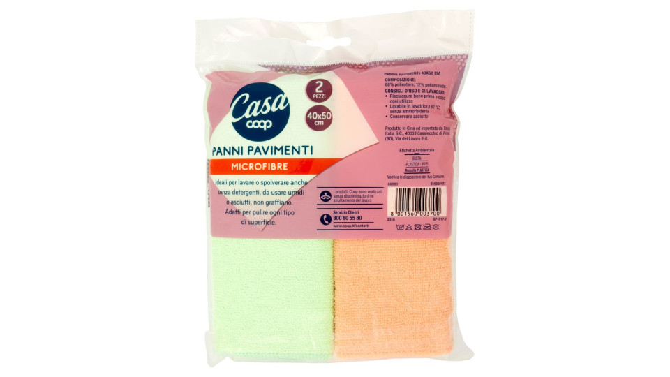 Panni Pavimenti Microfibre 40x50 Cm 2 Pz