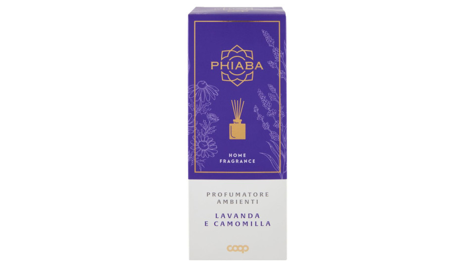 Profumatore Ambienti Con 5 Bastoncini Lavanda E Camomilla Home Fragrance 200 Ml