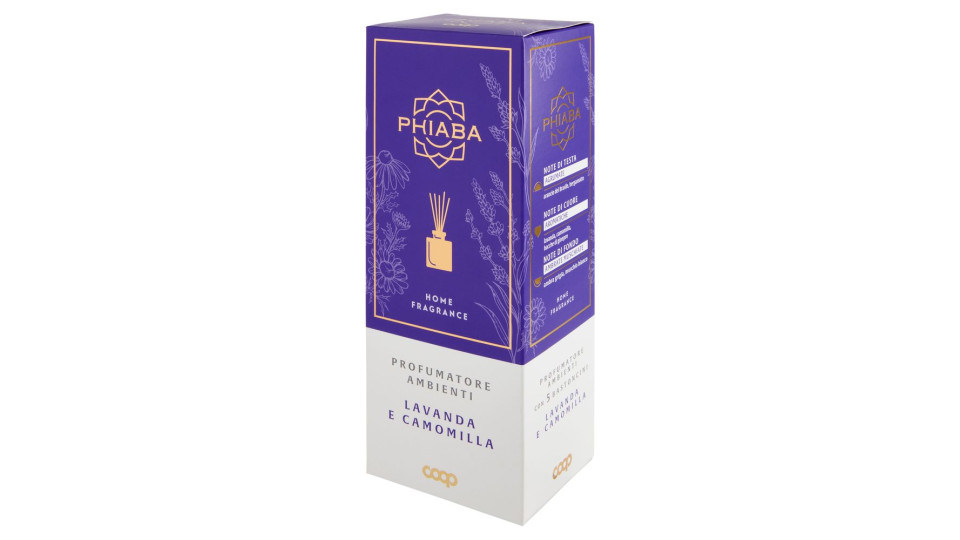Profumatore Ambienti Con 5 Bastoncini Lavanda E Camomilla Home Fragrance 200 Ml