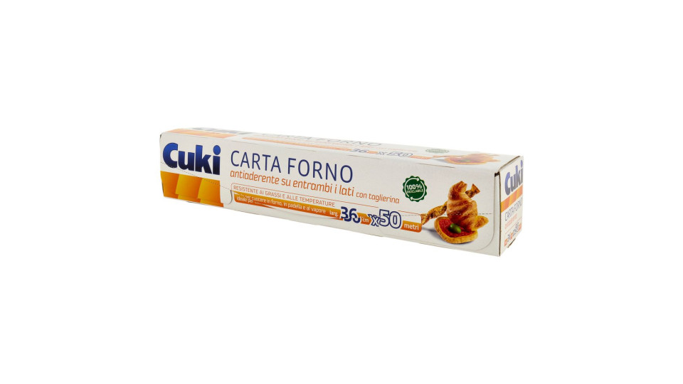 Cuki Carta Forno Andiaderente Su Entrambi I Lati Con Taglierina Larg. 36 Cm X 50 Metri