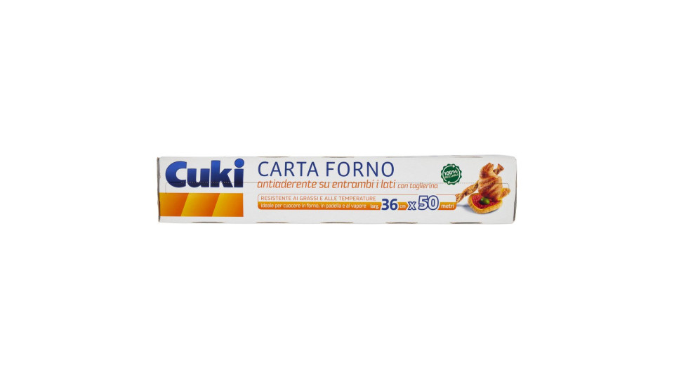 Cuki Carta Forno Andiaderente Su Entrambi I Lati Con Taglierina Larg. 36 Cm X 50 Metri